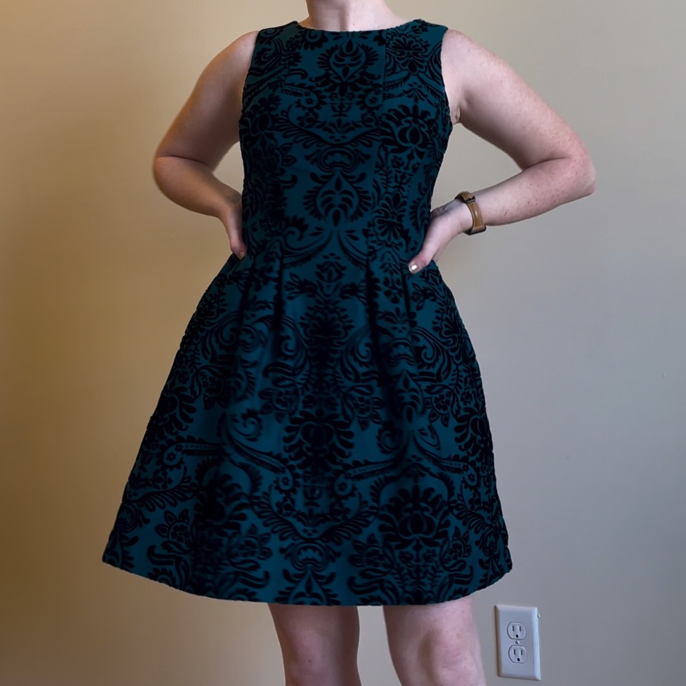 Danny and Nicole Turquoise Velvet Dress